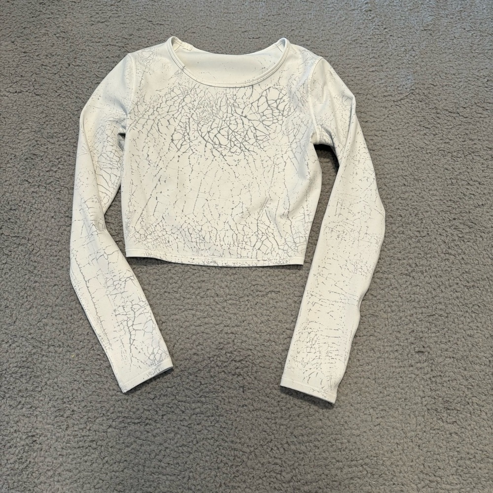 Lululemon Wunder Train Cropped Long Sleeve Shirt Thread Dye Size 6 Women’s